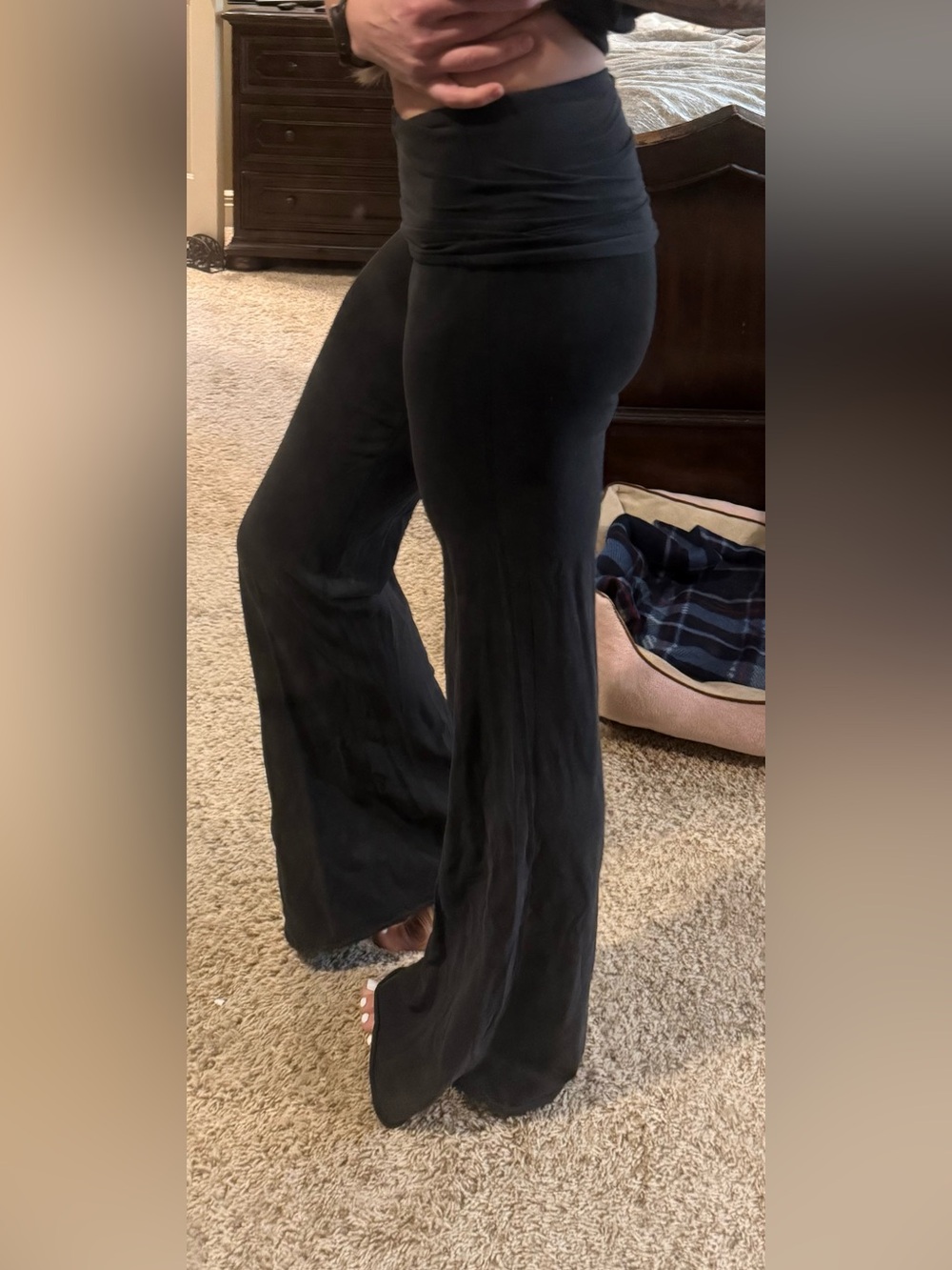 Lucy Activewear Black Boot-Cut Wide-Leg Pants - Picture 2 of 6